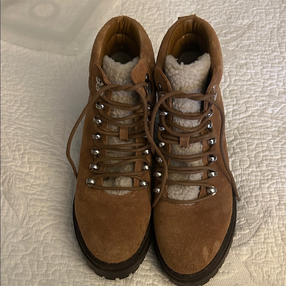 Marc Fisher Brown Lace Up Boots